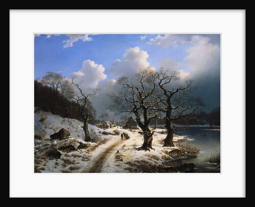 A Frozen Winter Landscape by Johannes Bartholomaus Duntze