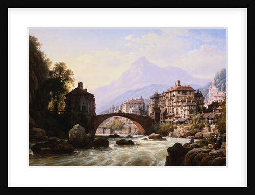 The Old Roman Bridge of St. Martin, Italy by Charles Eupharasie Kuwasseg