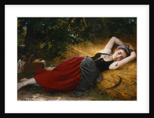 A Young Peasant Girl Sleeping by Leon Jean Bazile Perrault