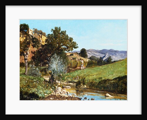 A Hunter in a Landscape by Paul Camille Guigou