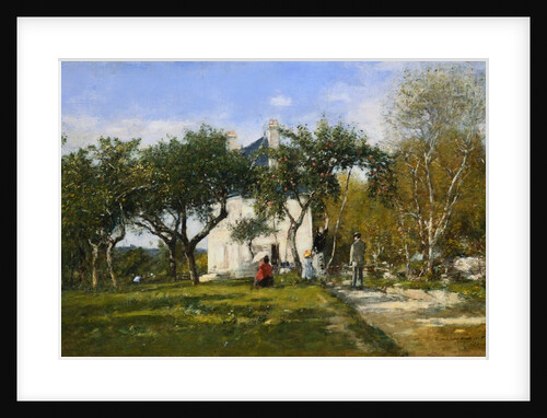 The Garden and House of Monsieur Jacquette in Fervaqes by Eugene Boudin