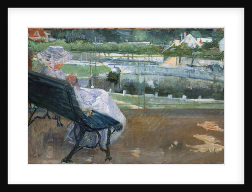 Lydia Seated on a Porch, Crocheting by Mary Stevenson Cassatt