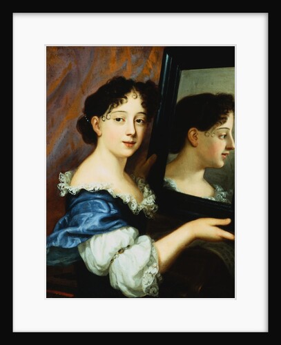 Portrait of a Lady, Half Length, Holding a Mirror attributed to Nicolas Mignard by Anonymous