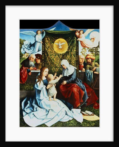 The Madonna and Child with Saint Anne, Surrounded by Angels and Donors by Bernaert van Orley