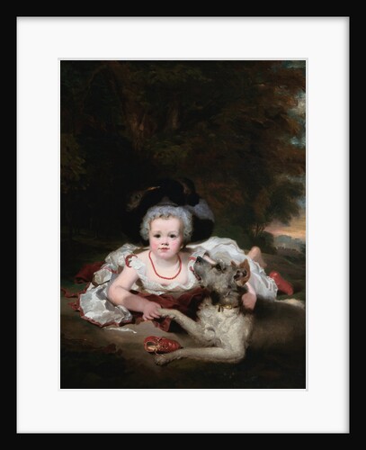 Portrait of a Young Lady with her Dog in a Landscape by William Nicholson