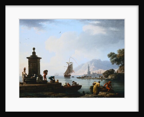 A View of the Harbor at Genoa Claude-Joseph Vernet by Anonymous