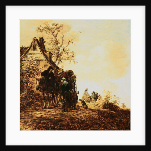 Peasants in a Cart by a Cottage by Jan Josephsz. van Goyen