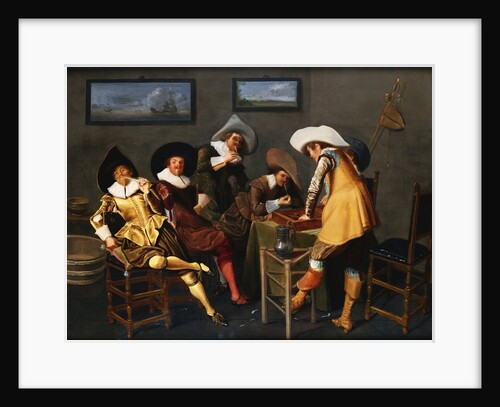 Gentlemen Smoking and Playing Backgammon in an Interior by Dirck Hals