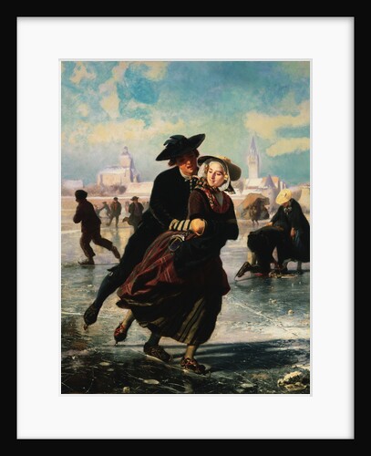 Lovers Skating by Adolf Alexander Dillens