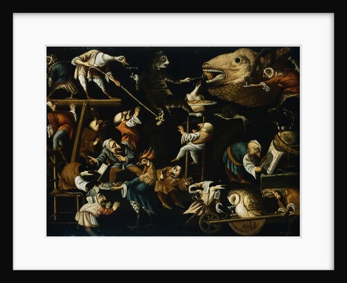 Imaginary Animals and Dwarfs Fighting, Drinking and Carousing Attributed to Faustino Bocchi by Anonymous