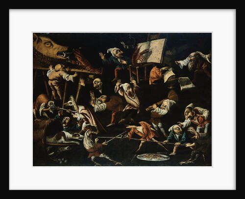 Imaginary Animals and Dwarfs Fighting, Drinking and Carousing Attributed to Faustino Bocchi by Anonymous