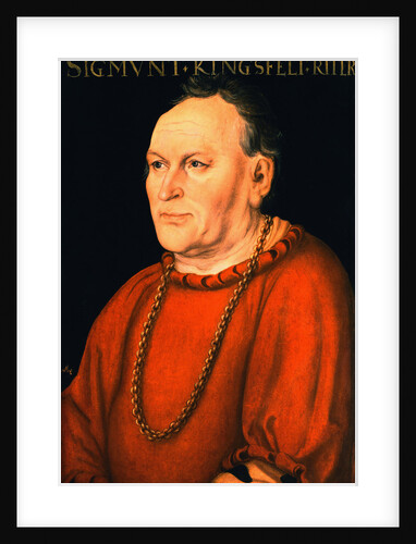 Portrait of Sigmunt Kingsfelt, Half Length, Wearing a Red Costume by Lucas Cranach I