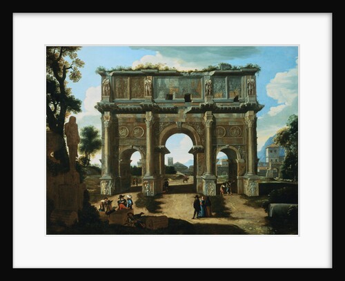 A View of the Arch of Constantine, Rome, with Figures by Niccolo Viviano Codazzi