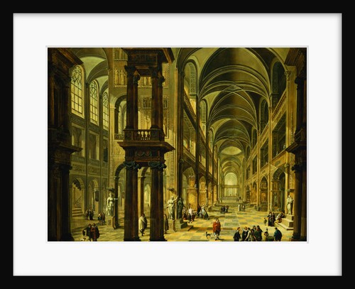 An Imaginary Church Interior with Figures by Bartholomeus van Bassen