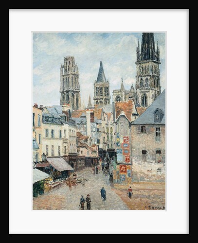 Grocer Street in Rouen, Early Morning by Camille Pissarro