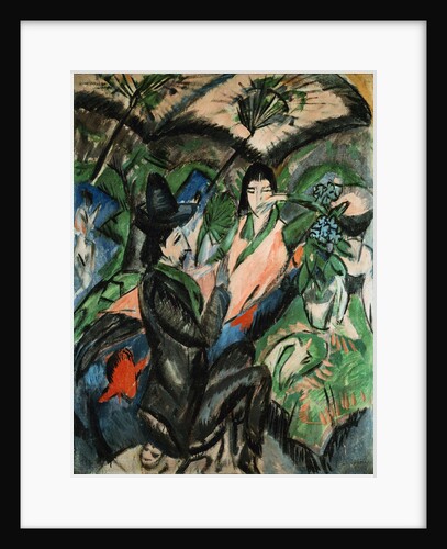 Couple Under Japanese Screen by Ernst Ludwig Kirchner