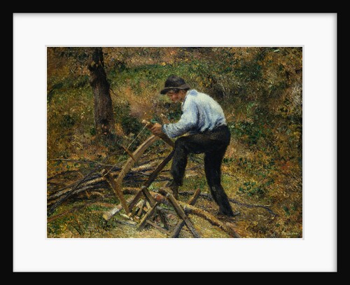 Father Sawing Wood, Pontoise by Camille Pissarro