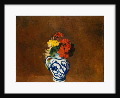 Geraniums and Flowers in a Vase by Odilon Redon