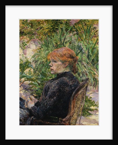 Red-Headed Woman Sitting in the Garden of Mr. Forest by Henri de Toulouse-Lautrec