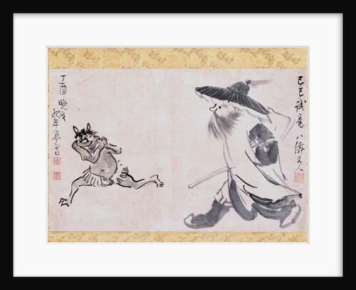 Shoki and Demon by Sakaki Hyakusen and Yosa Buson by Anonymous