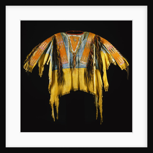 Southern Cheyenne Warrior's Shirt Adorned with Quillwork, Paint and Hair by Anonymous