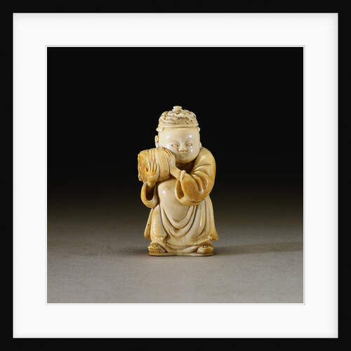Front View of An Extremely Rare and Fine Ivory Figural Bottle, Qianlong Four-Character Seal Mark Incised on the Base and Possibly of the Period by Anonymous