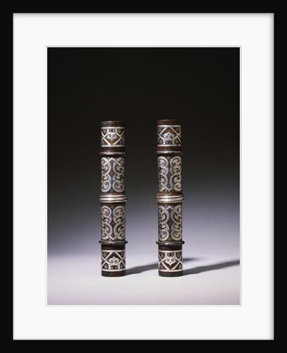 A Pair of Silver-Inlaid Bronze Cylindrical Fittings from the Warring States Period by Anonymous