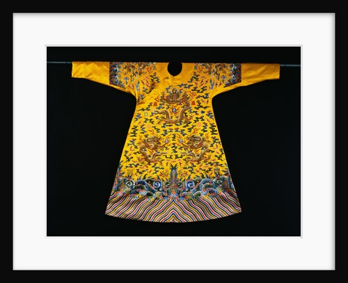 A Rare Imperial Embroidered Yellow Silk Twelve Symbol Dragon Robe, Ji Fu, from the Qianlong Period by Anonymous