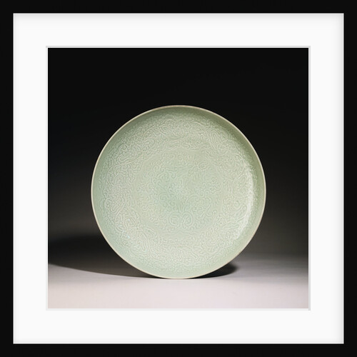 A Massive Celadon-Glazed Carved Charger, 18th Century by Anonymous