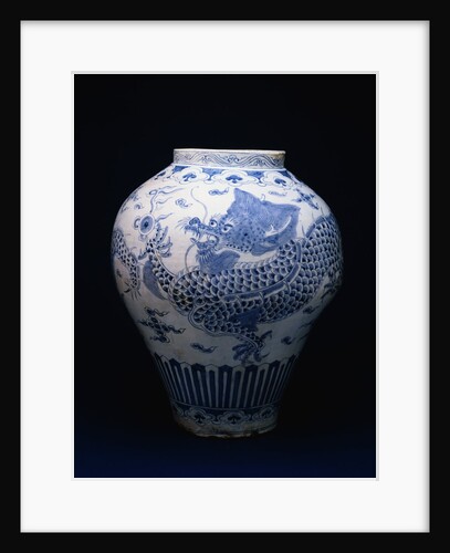 A Blue and White Five-Clawed Dragon Jar, from the Choson Dynasty, 18th Century by Anonymous