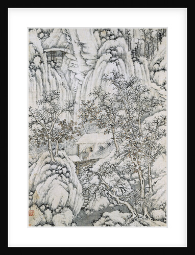Bottom Half of Mountain Stream Under Snow by Shen Zhou