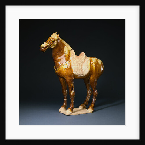 An Amber and Cream-Glazed Pottery Figure of a Horse by Anonymous