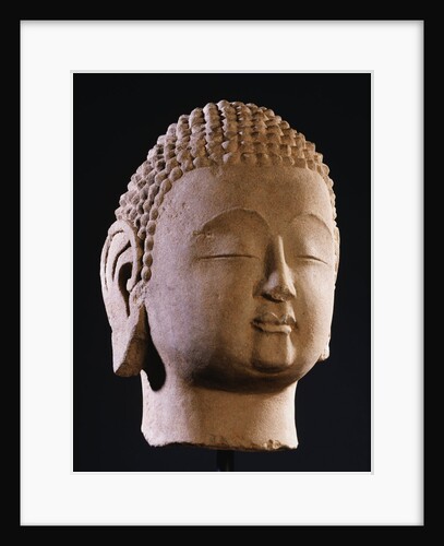 A Sandstone Head of Buddha. Northern Qi Dynasty by Anonymous