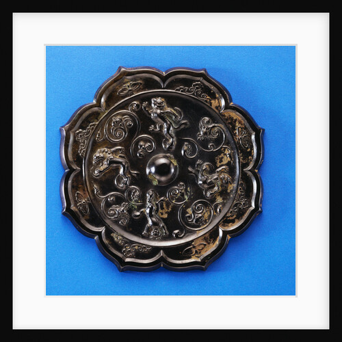 A Well-Cast Foliate Bronze Mirror. Tang Dynasty by Anonymous