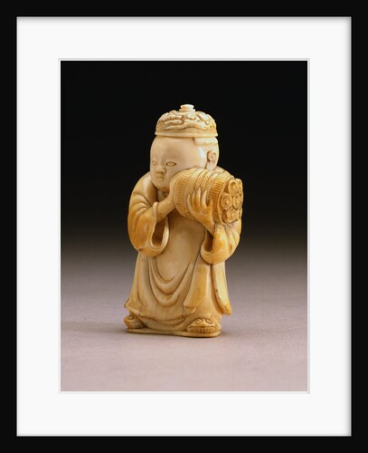 Three-Quarter View of An Extremely Rare and Fine Ivory Figural Bottle, Qianlong Four-Character Seal Mark Incised on the Base and Possibly of the Period by Anonymous