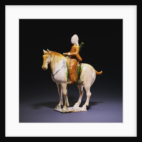 Good Sancai Glazed Pottery Figure of an Equestrian Archer. Tang Dynasty by Anonymous