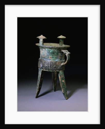 A Large Bronze Tripod Wine Vessel, Jia. Late Shang Dynasty by Anonymous