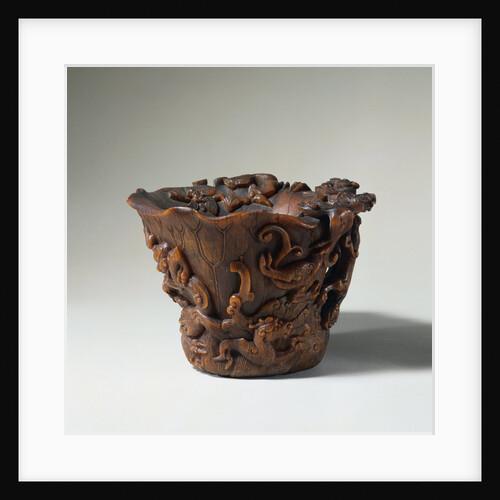 A Large Rhinoceros Horn Lotus-Leaf Vessel. Early Qing Dynasty by Anonymous