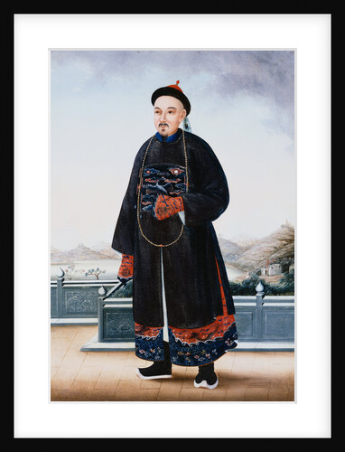 Portrait of An Elegantly Dressed Chinese Hong Merchant by Anonymous
