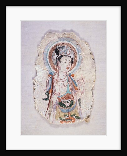 Tang Dynasty Fragment of a Painted Fresco of a Bodhisattva by Anonymous