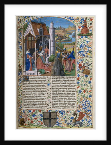 Illuminated Manuscript Page with The Death of Antiochus and Seleuceus by Anonymous
