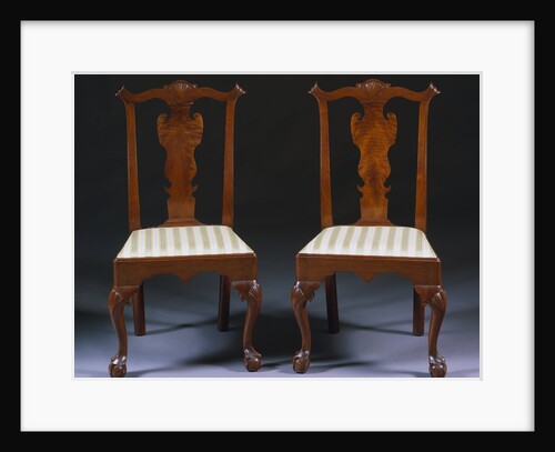 Pair of Chippendale Carved Walnut Sidechairs attributed to William Savery by Anonymous
