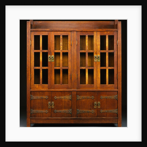 Oak Double Bookcase Cabinet by Gustav Stickley