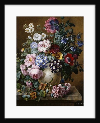 A Vase of Flowers on a Ledge by Camille de Chantereine