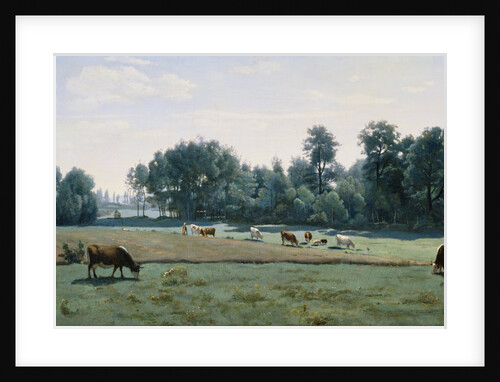 Marcoussis - Cows Grazing by Jean Baptiste Camille Corot