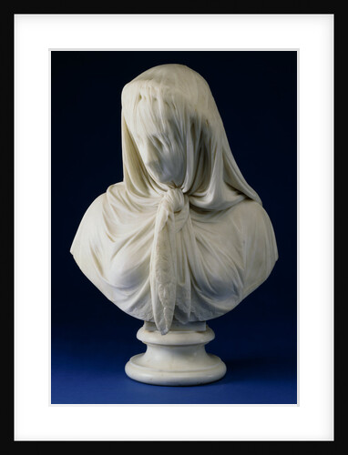 A Marbled Bust of a Veiled Woman by Giovanni Battista Lombardi