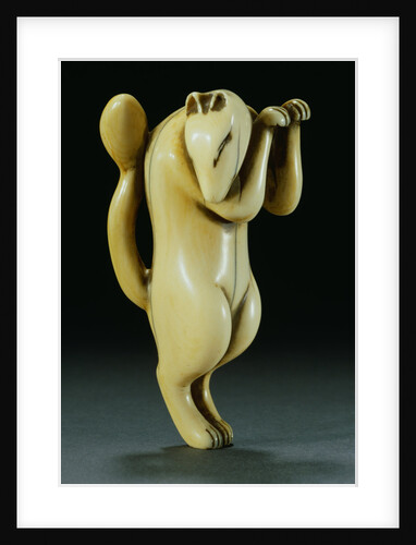 Ivory Netsuke of a Fox by Anonymous