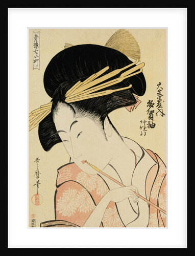 A Half-Length Portrait of the Courtesan Shirotama of the Tamaya by Kitagawa Utamaro