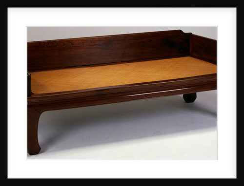 A Yumu Luohan Bed with Three Panel Railing by Luohanchuang