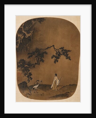 Scholar Strolling with a Crane by Anonymous